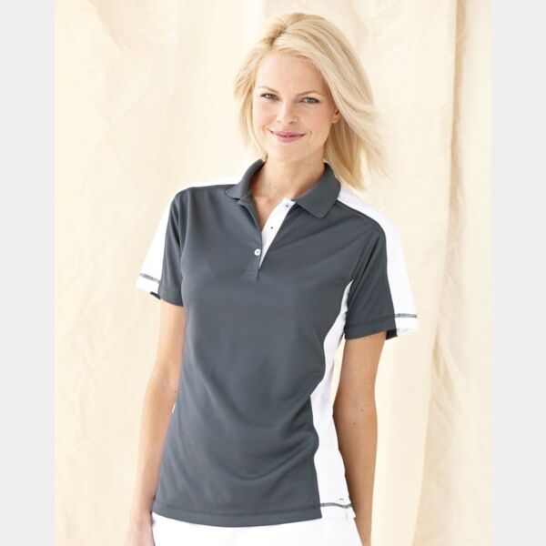 Women's Colorblocked Moisture Free Mesh Polo Thumbnail