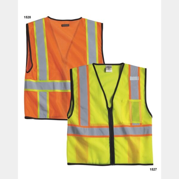 Unisex Economy Contrasting Vest with Zippered Front Thumbnail