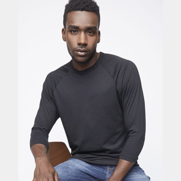 Unisex 50/50 Raglan Three-Quarter Sleeve Tee Thumbnail